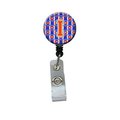 Carolines Treasures Letter I Football Green, Blue and Orange Retractable Badge Reel CJ1083-IBR